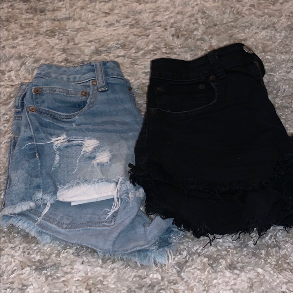 Two pairs of American eagle Jean shorts